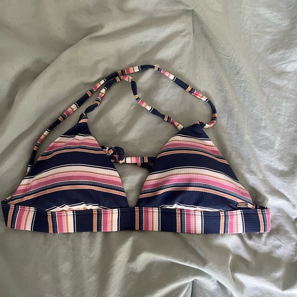 navy/pink striped bikini top!